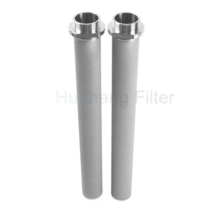 Elemento de filtro sinterizado de titânio com rosca externa